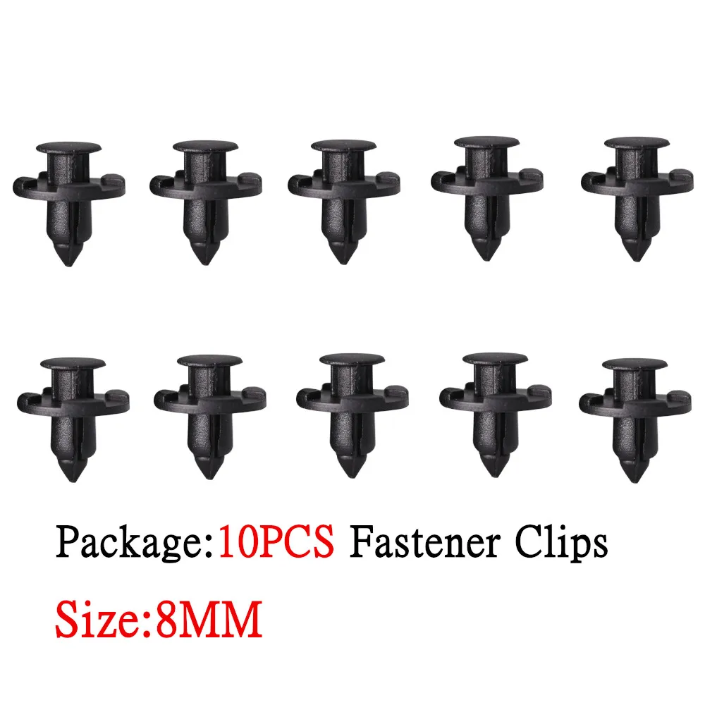 50 stücke 10 stücke Universal Auto-Auto Fender 8mm Loch Kunststoff Nieten Fastener Clips Auto Stoßstange Verschluss für Nissan für Toyota Schwarz