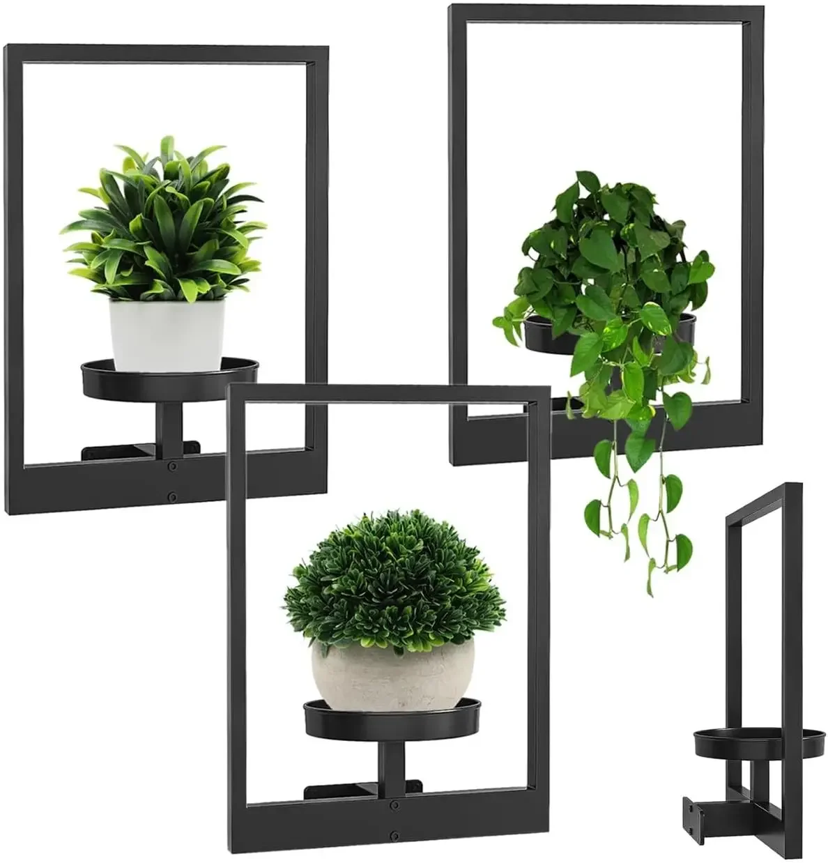 Picture Frame Wall Plant Holder, Window Shelves, Frames for Wall, Metal Wall Frame, Modern Style for Home Deco