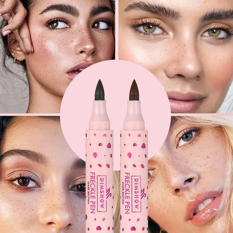 Heallor 1/2pcs Waterproof Natural Face Freckles Pen Long Lasting Liquid Lifelike Fake Freckle Spot Pen Sunkissed Freckle Dot Pen