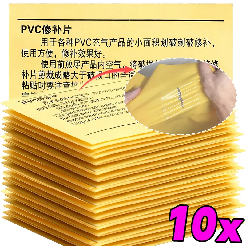 Parche de reparación autoadhesivo de PVC para tienda de campaña, resistente al agua, para barco inflable, colchón de aire, anillo de natación, arreglo de emergencia al aire libre