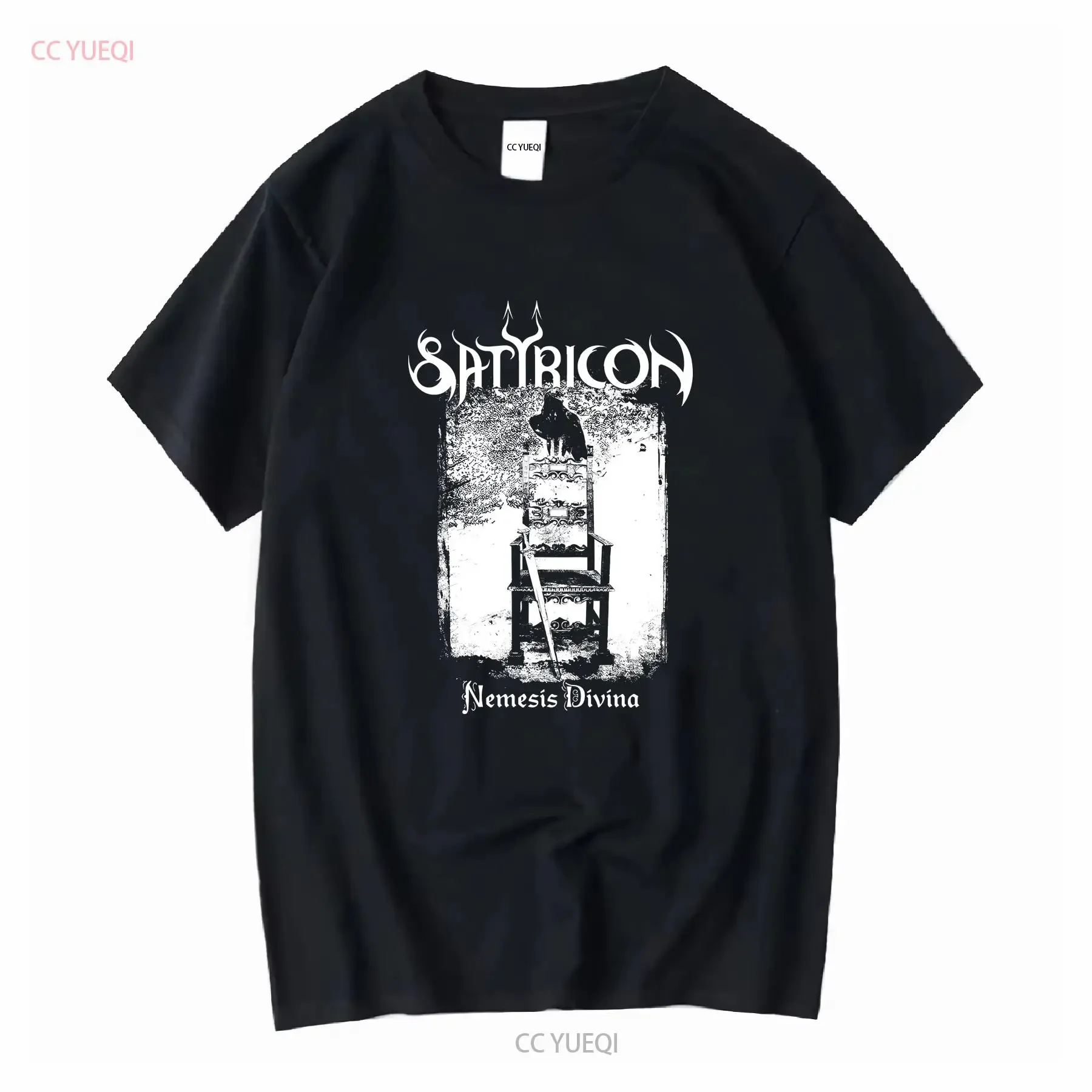 Rare SATYRICON Nemesis Divina Black Men T Shirt Size S to 3XL Fans HC593 long or short sleeves vintage Washed homme Stretched