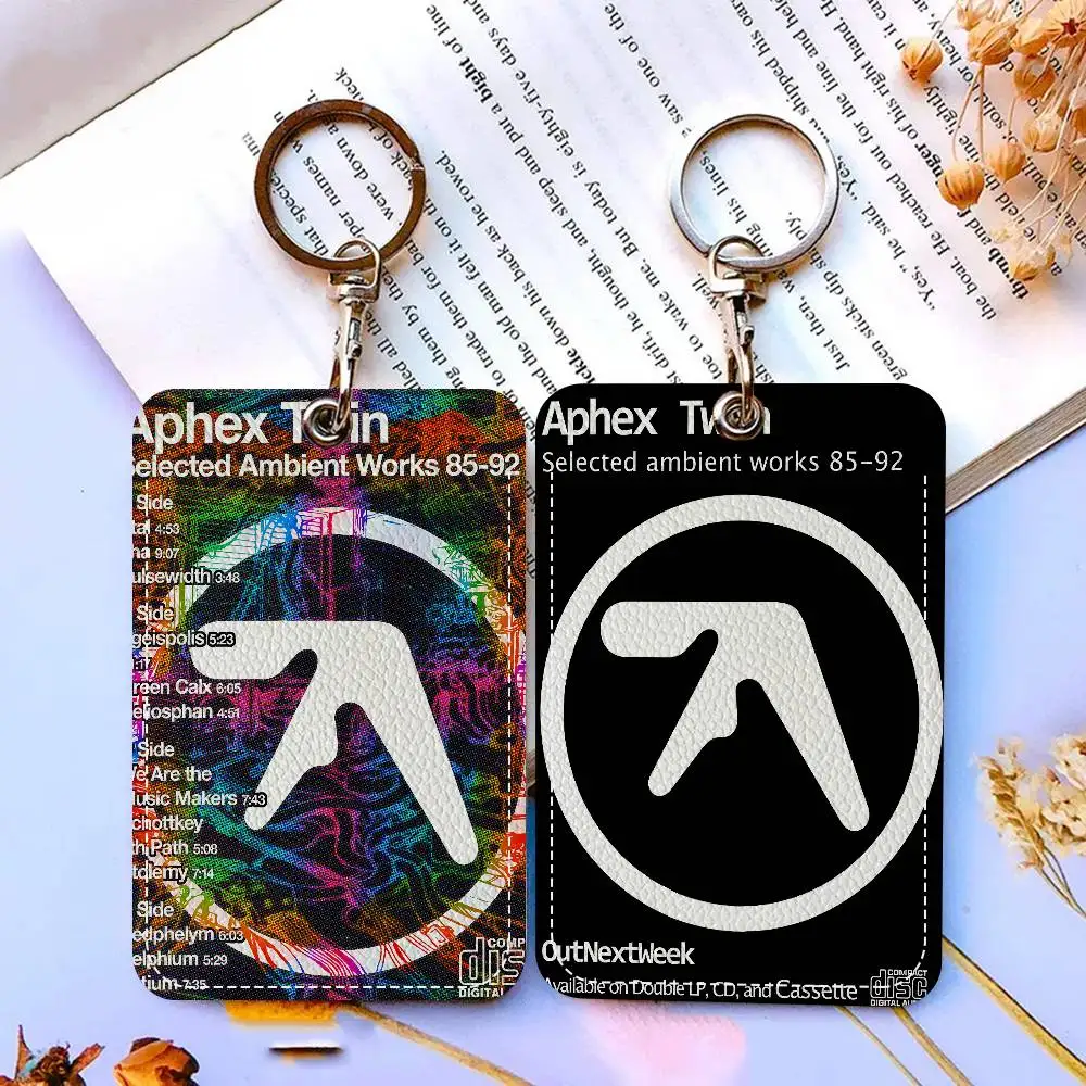 

DJ A-Aphex T-Twin Office Supply Men And Women Credit Card Keyrings Student Card ID Card Holder Credential Holder Card
