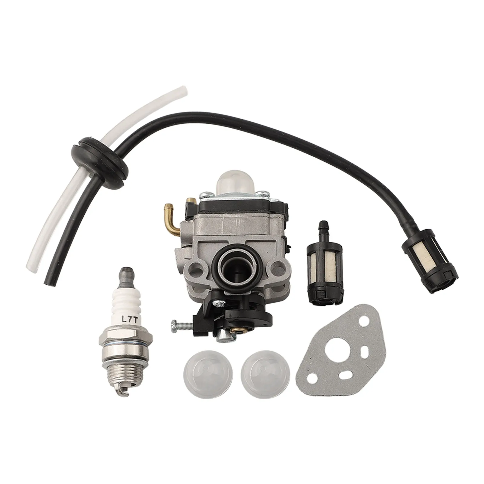 TBC-225 TBC-225C TBC-230B Trimmer Carburetor Replacement Part 6690512 with Fuel Line Kit Two Bulbs and One Washer