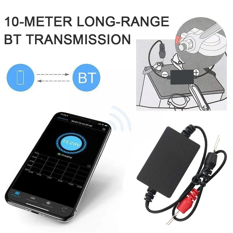 Tester napięcia monitora akumulatora 12V Bluetooth 4.0 Analizator akumulatora samochodowego Test rozruchu ładowania