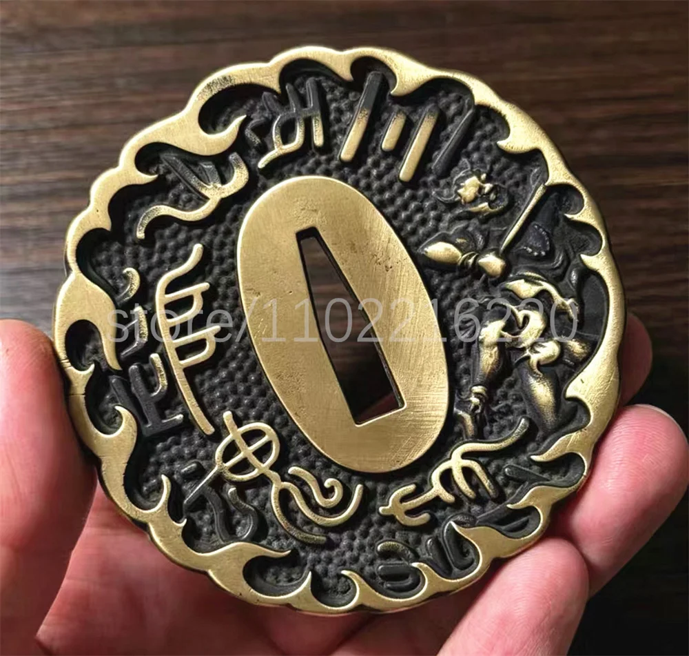 Wonderful Handle Sword Parts Copper Brass Tsuba Handguard Guard For Japan Samurai Katana Tachi Sword Fittings Accessory