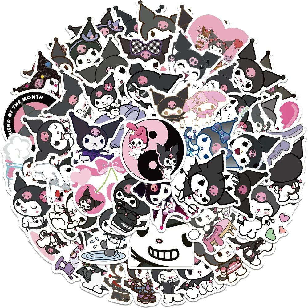 10/30/50pcs Sanrio Cute Kuromi Anime Stickers Decals for Kid Toy DIY Notebook Luggage Suitcase Laptop Cartoon Waterproof Sticker