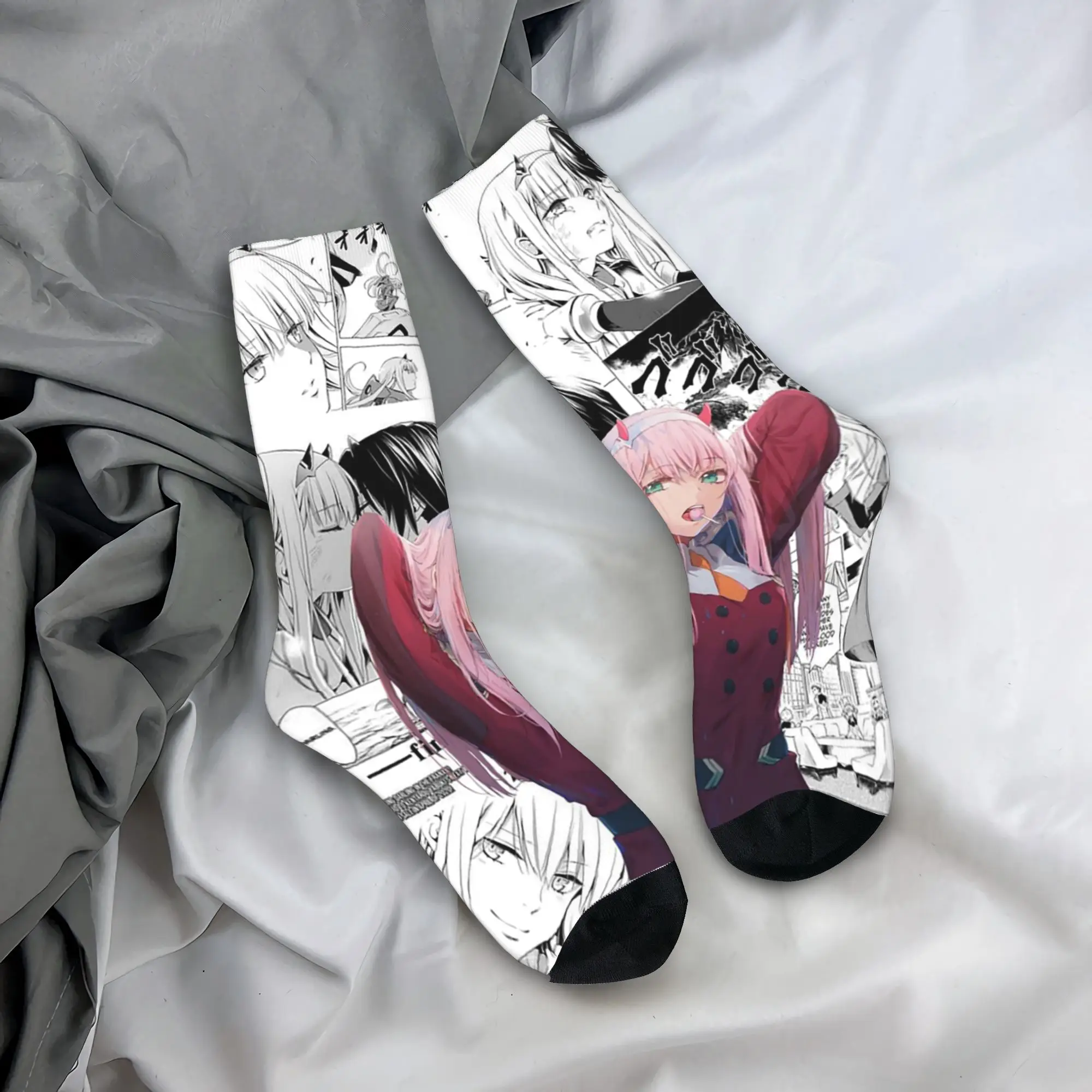 

Носки на все сезоны с изображением героини аниме Darling In The Franxx Zero Two, длинные носки в стиле Харадзюку, аксессуары для мужчин и женщин, подарки