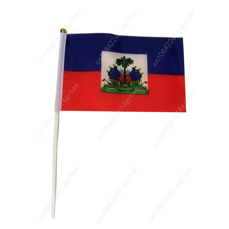 Haiti Hand Waving Flag Haiti Flag Small Mini Hand Held Flags 10 Pcs 14x21cm  Sporting Event Support Handheld Flag