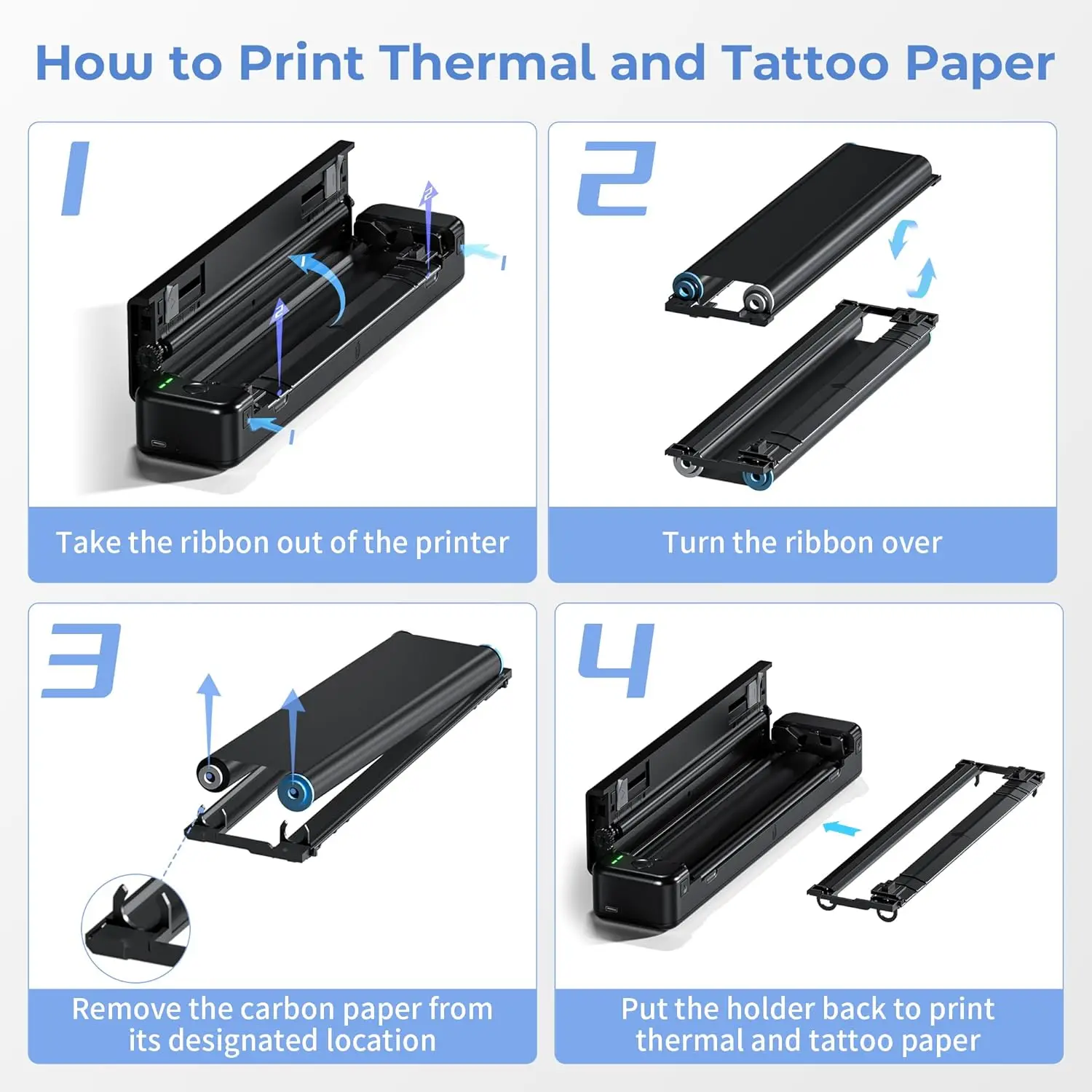 Phomemo-Impresora térmica portátil inalámbrica P831, 300DPI, Bluetooth, Compatible con papel Regular A4, móvil y portátil