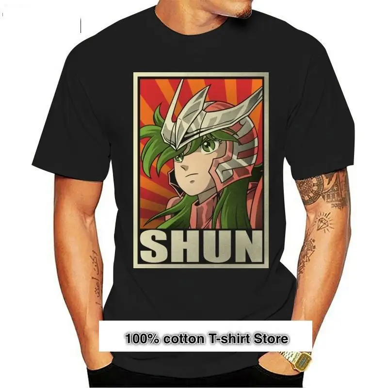 Camiseta de Saint Seiya Shun para hombre, ropa de manga corta de algodón, talla grande, personalizada, 4XL, 5XL, 6XL