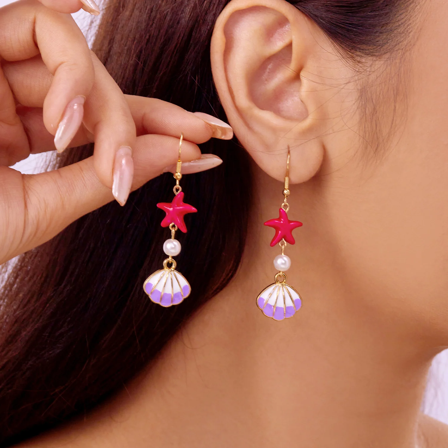 Exquisite handgemachte Muschel Seestern Anhänger Ohrringe für Frauen Böhmen bunte Muschel Quaste Ohrringe Mode Party Schmuck Geschenke – Detail 23