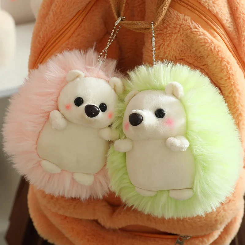 Lindos juguetes de peluche de erizo, muñeco de peluche de dibujos animados, colgante de decoración de coche, accesorios de bolsa Kawaii, llavero de almohada de dibujos animados creativos