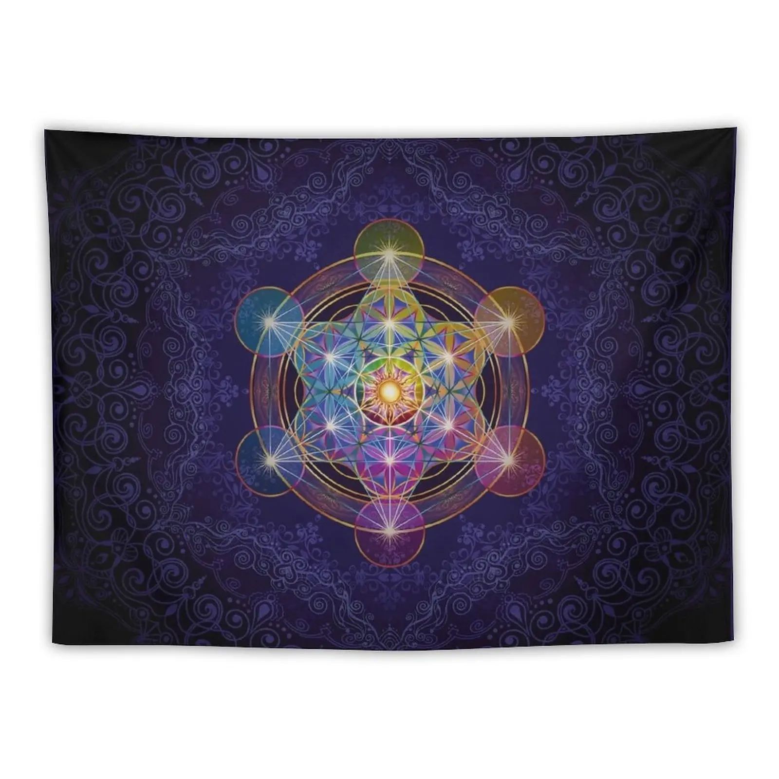 

Metatron's Cube Merkabah Tapestry Wall Coverings Home And Comfort Decor Decor For Room