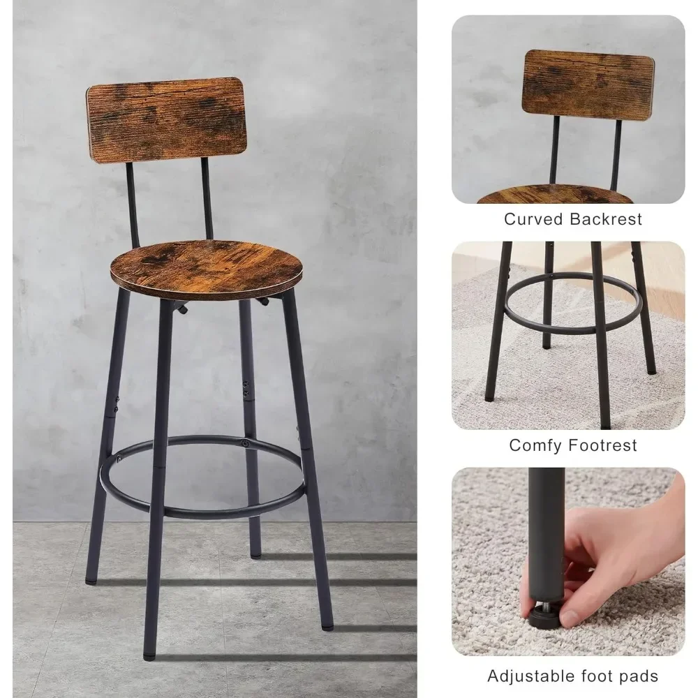 بيسترو مستدير مكون من 3 قطع، وطاولة واحدة وكرسيين مع مسند ظهر للمطبخ، والشقة، ومساحة صغيرة، وحواجب ريفية