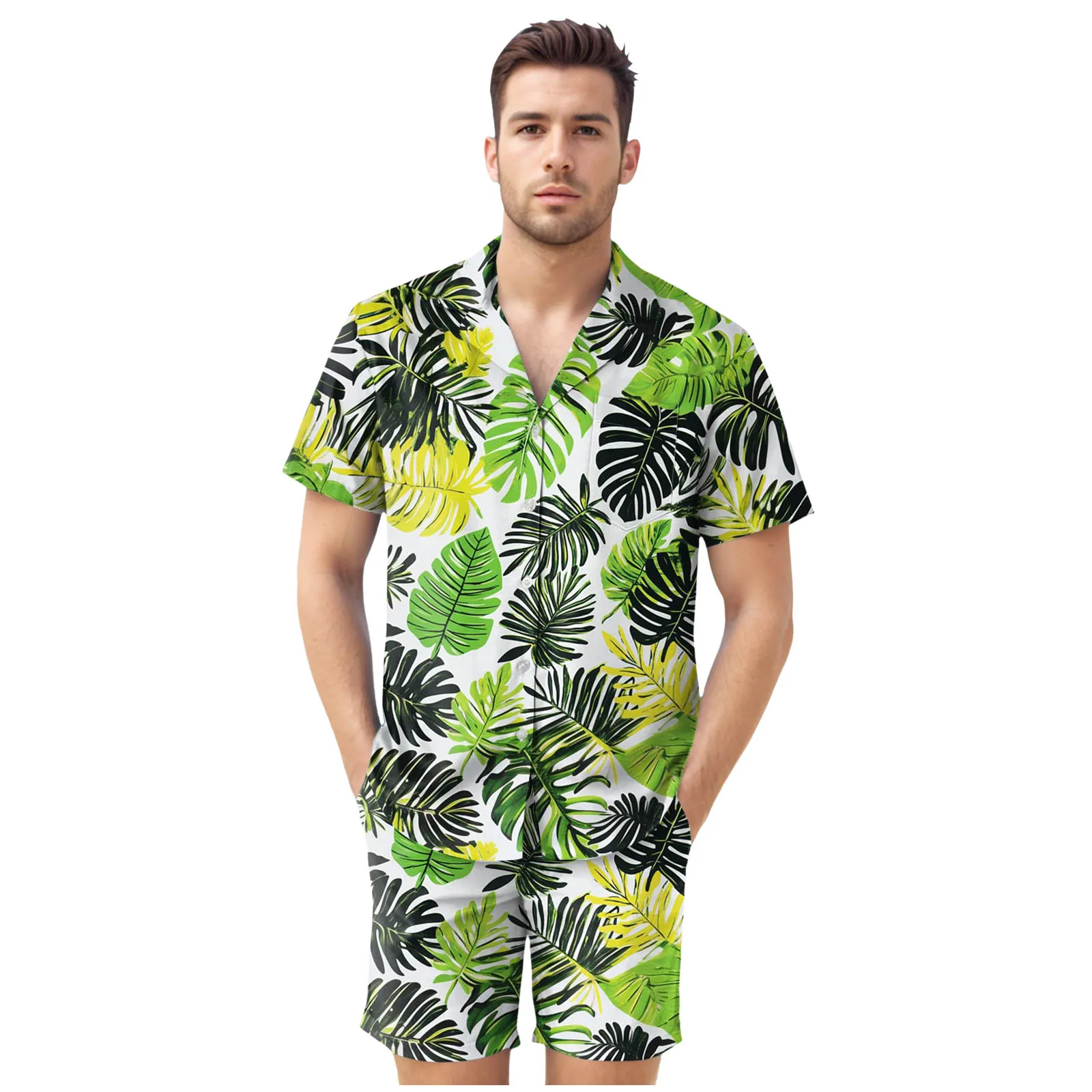 

Hairy Chest Bathing Suit Men Men's Hawaii Floral Printed Short Sleeved Shirt And Shorts Two Piece Suit Men Suit Set Slim Fit