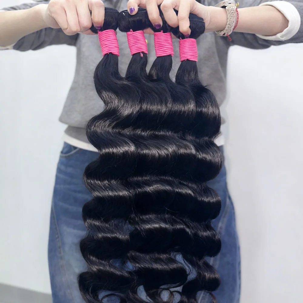 2 3 4 Pcs 16A Body Wave Bundles Human Hair Brazilian 30 32 Inch Virgin Weave Raw Hair Double Weft Thick Human Hair Bundles Extensions For Women