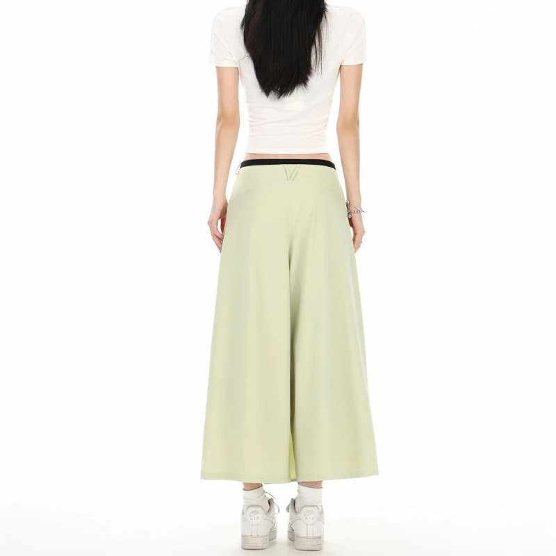 Women's Water-Repellent Summer Skirt-Pants – Mid-Waist, Wide-Leg & Asymmetrical Hem for Urban Outdoor & Casual Wear