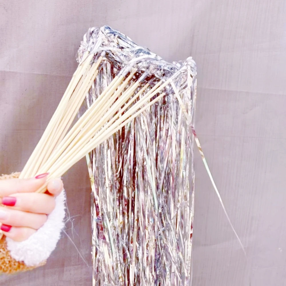 3/5/10 قطعة وشاح المطر الذهبي الفضي متوهجة الجنية عصا ، الزفاف عيد الحب عيد الميلاد السنة الجديدة كرنفال الطرف الديكور #6