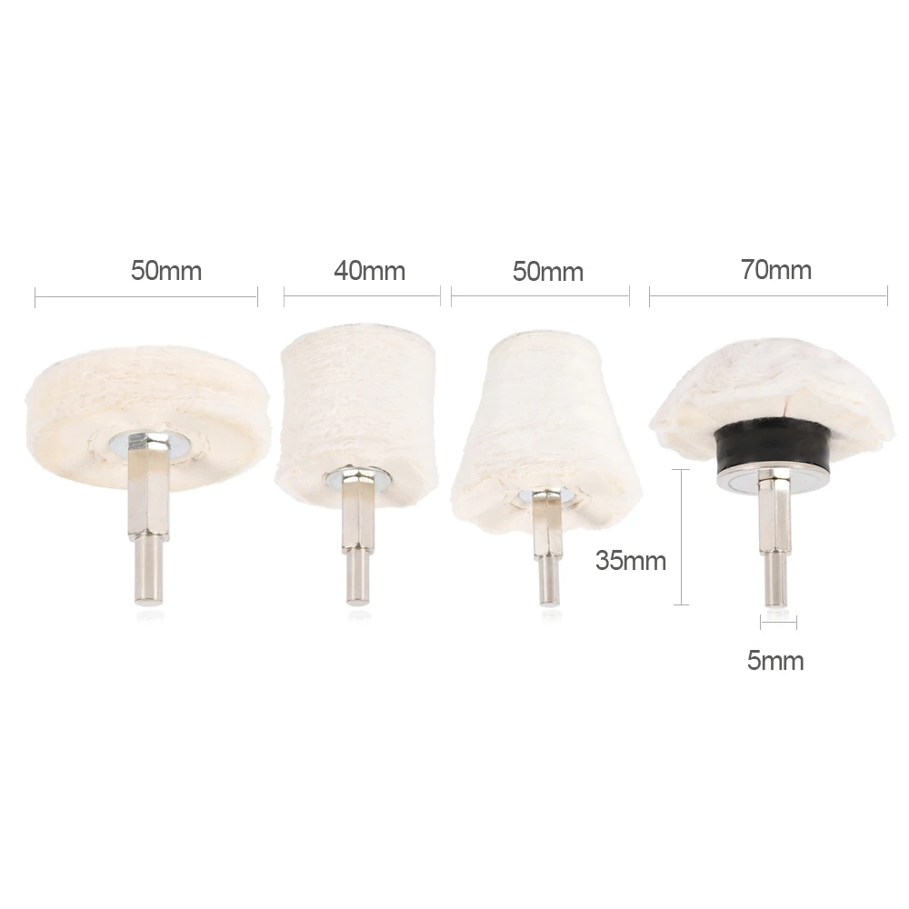 7Pcs Wear Resistant Buffing Wheel Mushroom T-Shaped Wheel Grinding Head Shank Lint Polishing Wheel for Wood Metal Glass