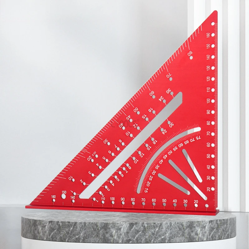 알루미늄 합금 목공 특수 삼각형 눈금자 고정밀 미터법 90도 각도 눈금자 마킹 측정 목공 도구