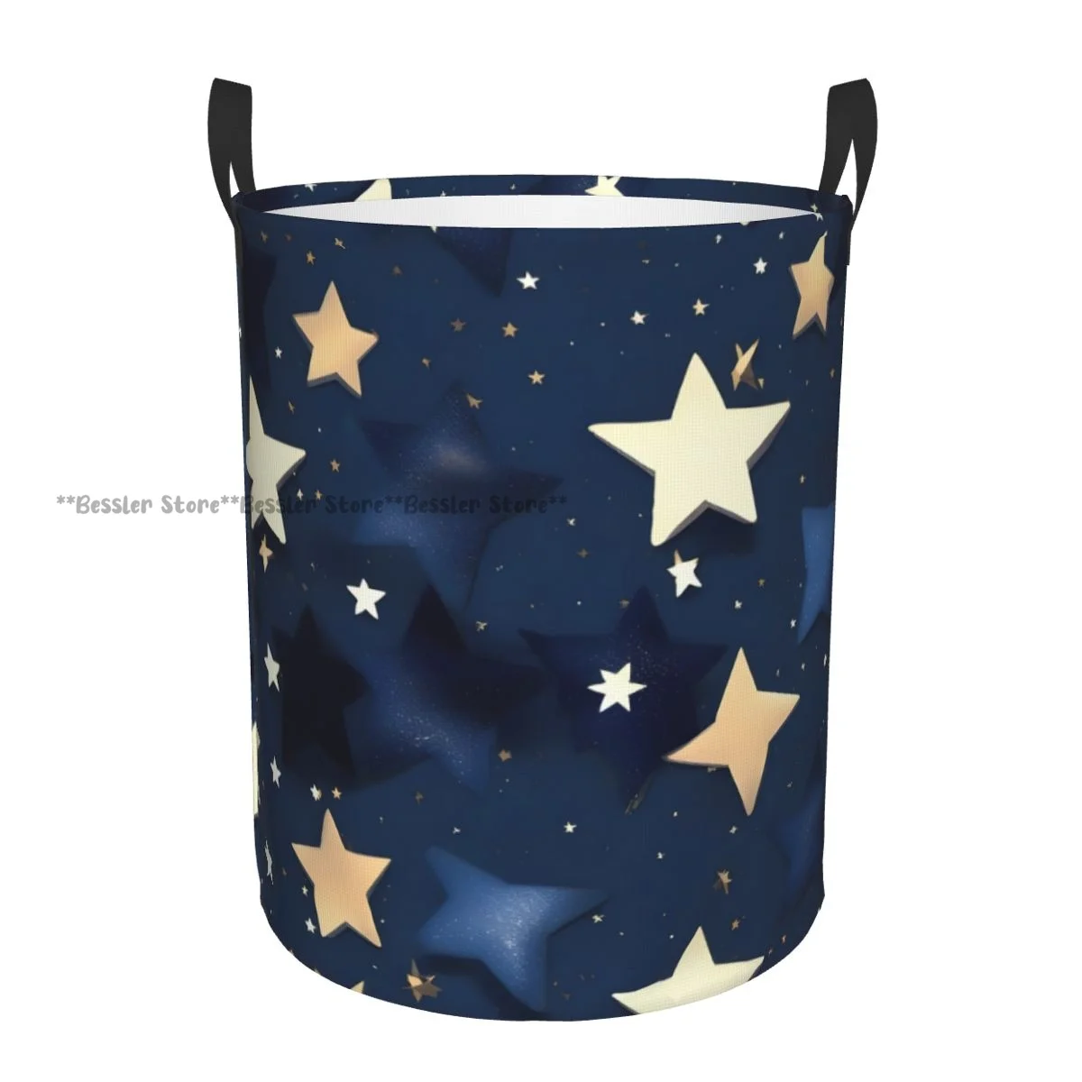 Blue Sky And Stars Waterproof Storage Bag Household Dirty Laundry Basket Folding Bucket Clothes Organizer