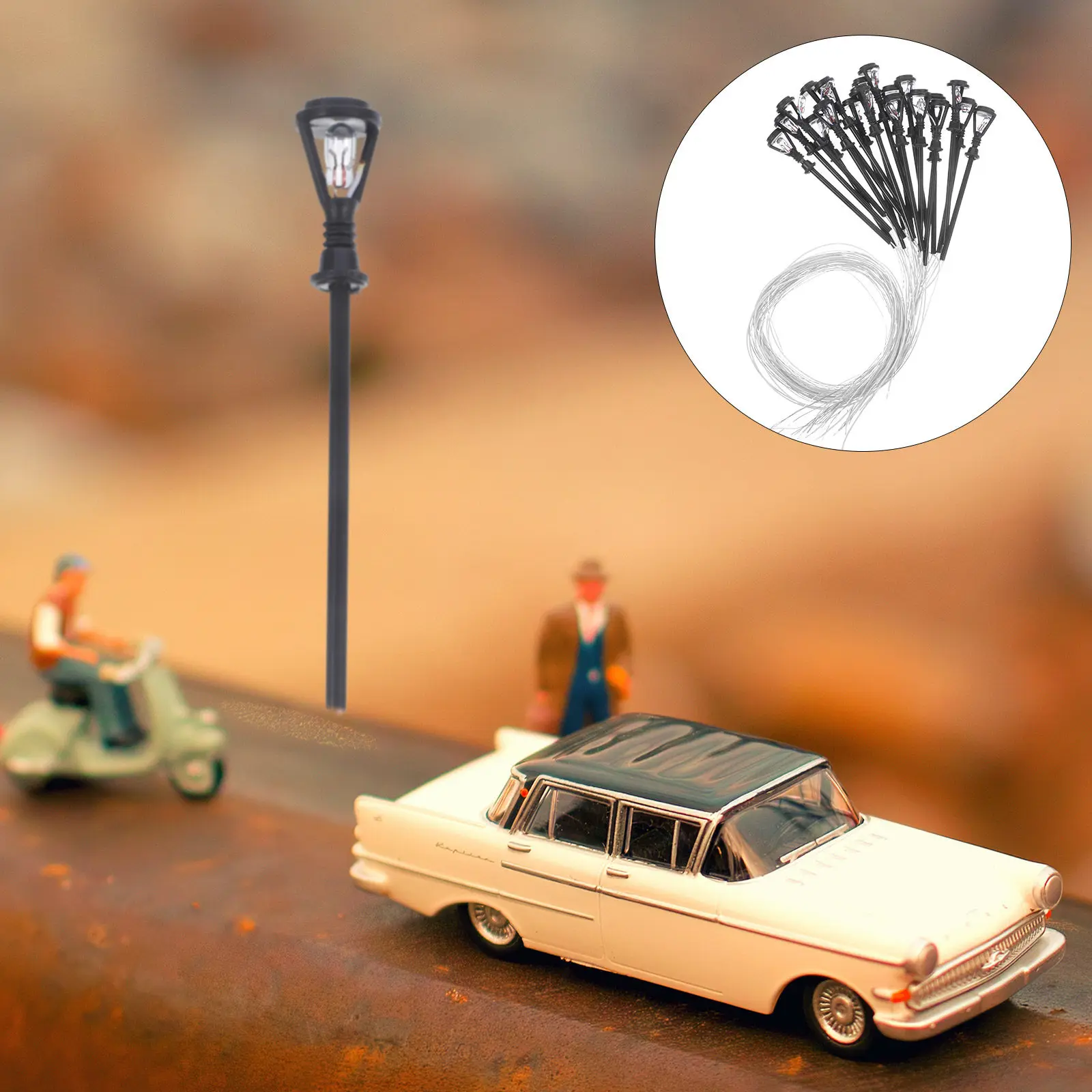 

20Pcs Miniature Street Lamp Yard Lights Decorative Micro Landscape Garden Adornment for Sand Table Scene Decoration