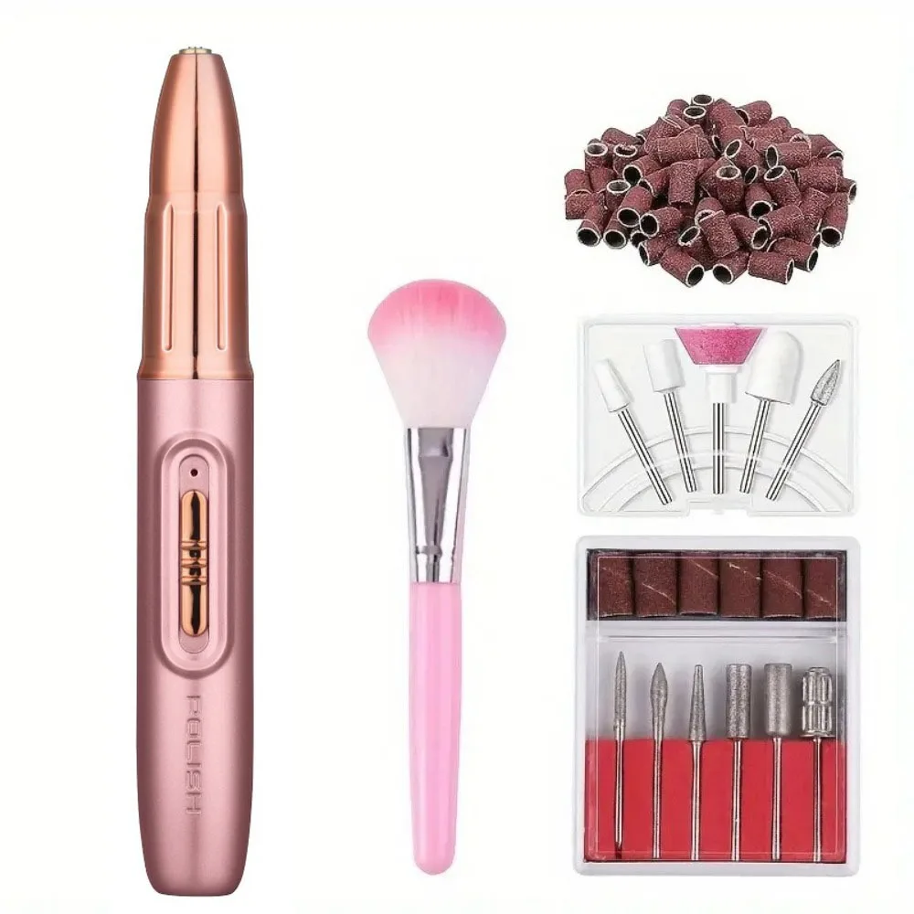 Professional Handheld Electric Nail Polisher Rechargeable Low Noise Wireless Nail Dryer Powerful Nail Grinder Kit Home Use