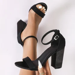 Liyke Summer Black Green Ankle Buckle Strap Gladiator Sandal Women Fashion Open Toe Big Size 46 Ladies Shoe High Heels Sandalias