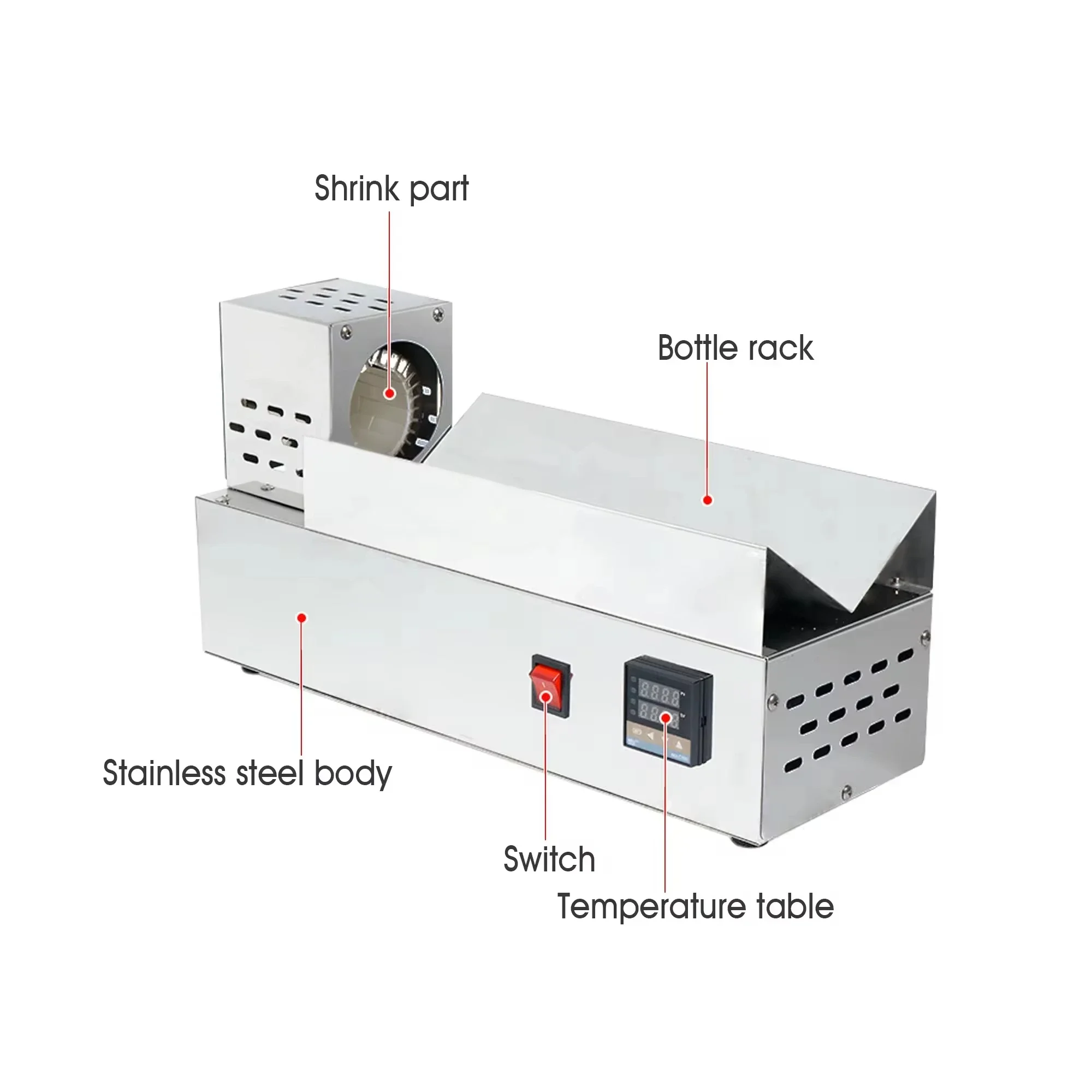 Horizontal PVC Film Capsule Heat Shrinker Wine Capsule Wrapping Bottle Capping Sleeve Shrinking Sealing Machine