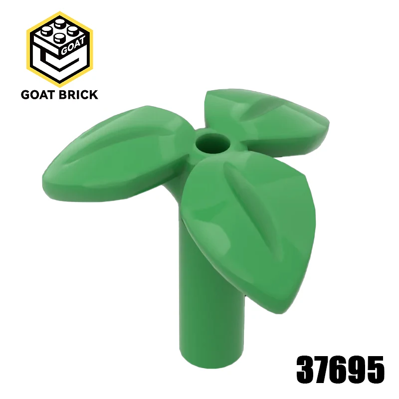 10 قطعة أجزاء MOC 37695 جذع النبات مع 3 أوراق دبوس سفلي متوافق مع الطوب لتقوم بها بنفسك تجميع اللبنات لعبة ألغاز الجسيمات للأطفال