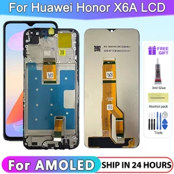 For Honor X6a LCD Display Original With Frame Touch Screen WDY-LX1 Panel Replacement Parts