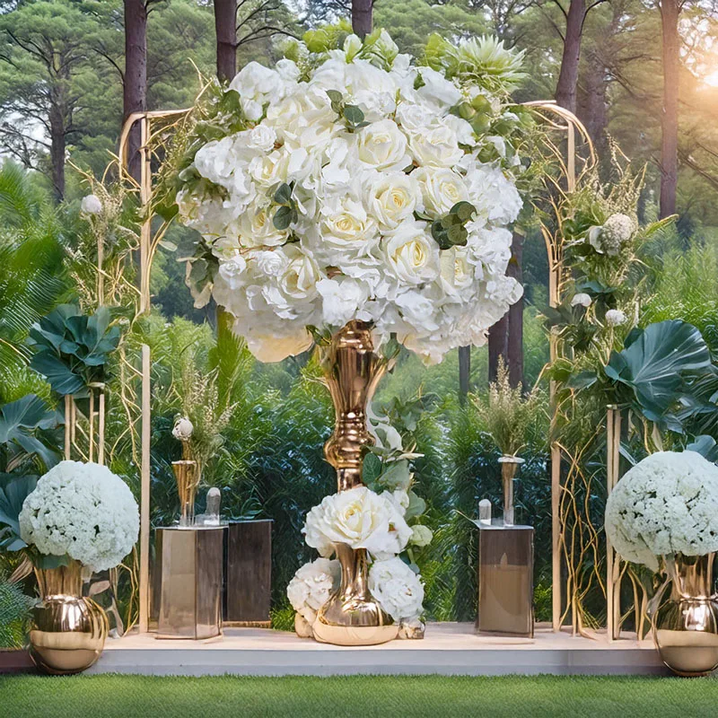 

85CM Artificial Hydrangea Flower Ball Mermaid Candle Holder Decoration Dining Table Conference Table Flower Showcase Silk Flower