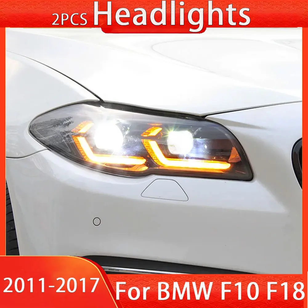 Car HeadLamps For BMW F10 F11 2011-2017 5 Series 525i 530i LED Auto Headlight Assembly Upgrade Flashing signal light Accessories