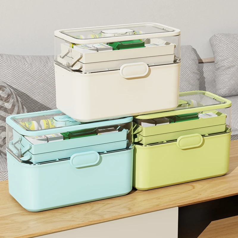 Household Medicine Box Large-capacity Medicine Multi-layer Sorting Storage Box Portable Storage Box for Groceries