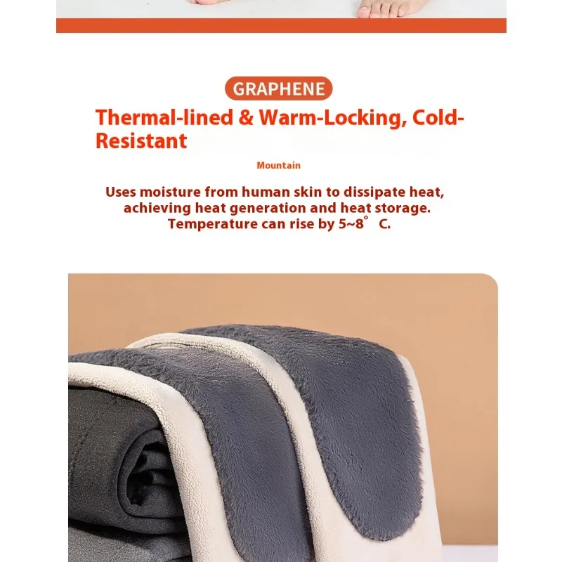 ‌ Pantalones térmicos de invierno para hombre, pantalones de algodón con forro polar, ropa interior cálida de cintura alta, ropa térmica a prueba de viento para clima frío de talla grande