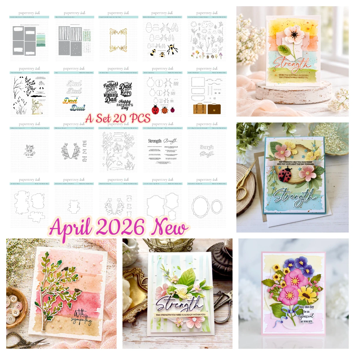 April 2026 New Reflections: Exodus 14 Mini Peaceful Meadow Metal Cutting Dies Stamps Scrapbooking Diary Template DIY Greet Card