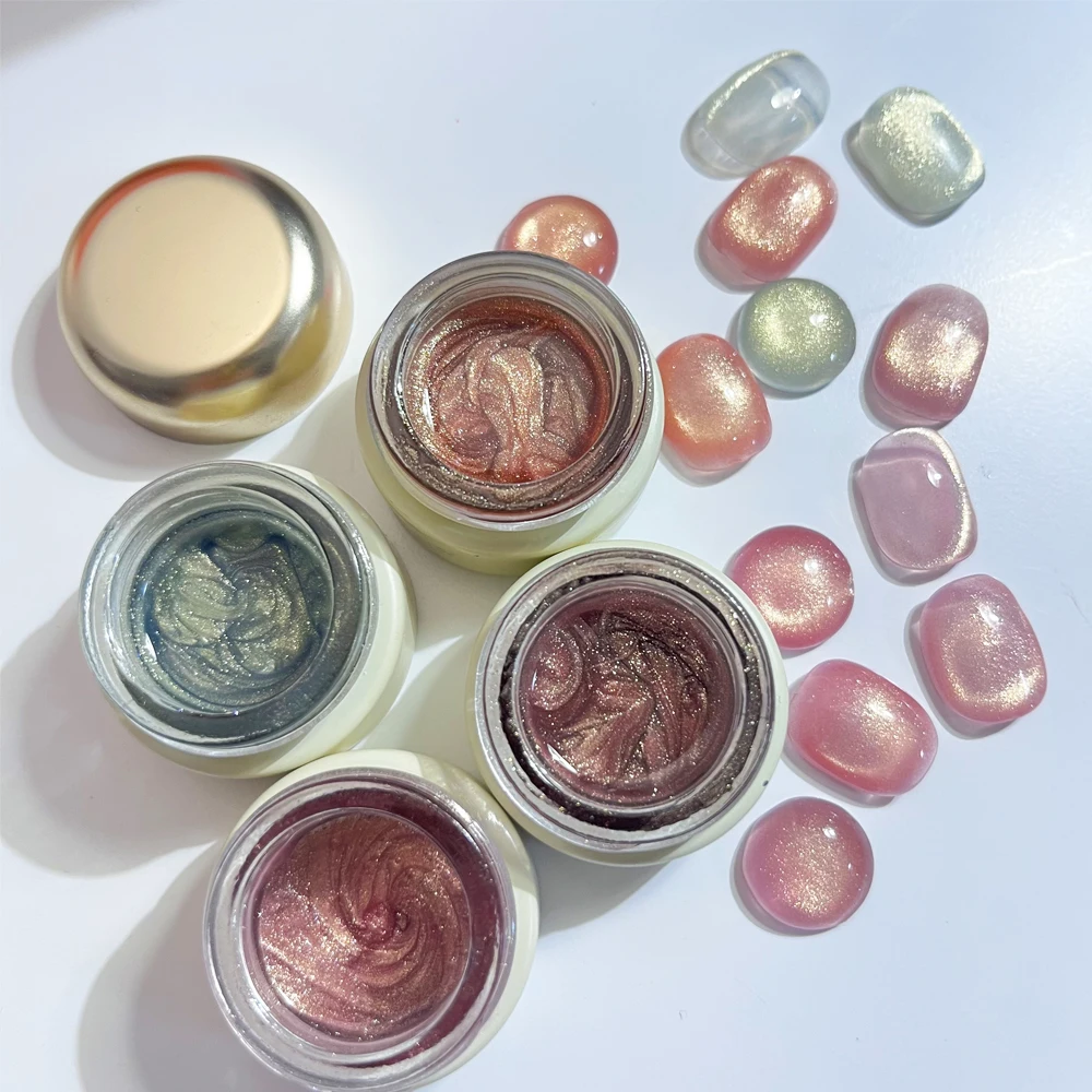 

8ml/Jar Golden Autumn Glass 4colors Cat Eye Nail Polish Gel Pink/Green/purple Crystal Glitter UV Semi-permanent Enamels Varnish