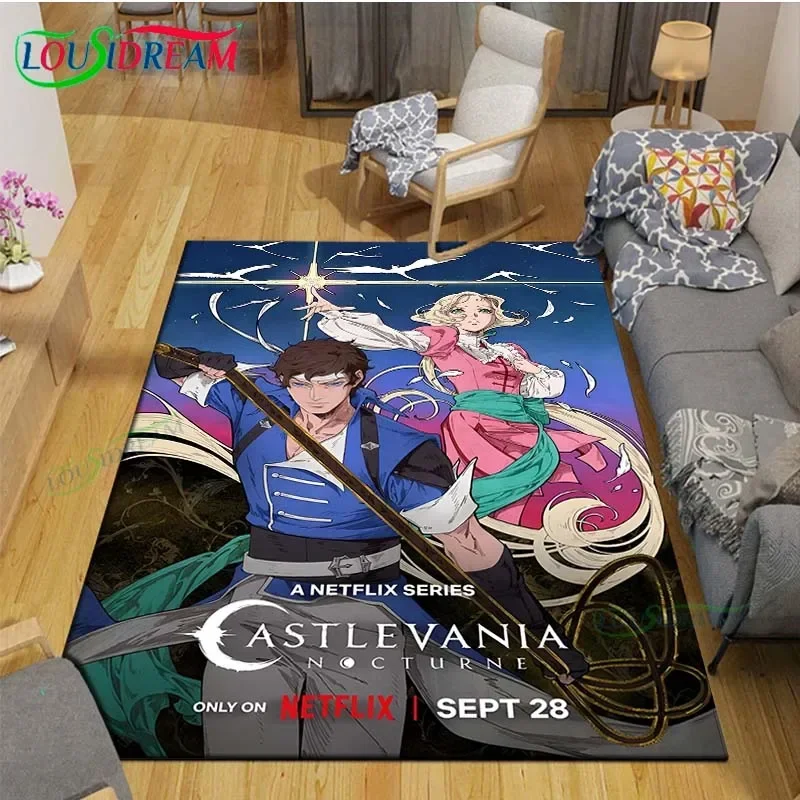 2025 لعبة ثلاثية الأبعاد C-Castlevania Dracula السجاد غرفة المعيشة غرفة نوم السرير حصيرة موضة الكلمة حصيرة منطقة البساط سجادة باب غرفة نوم الديكور