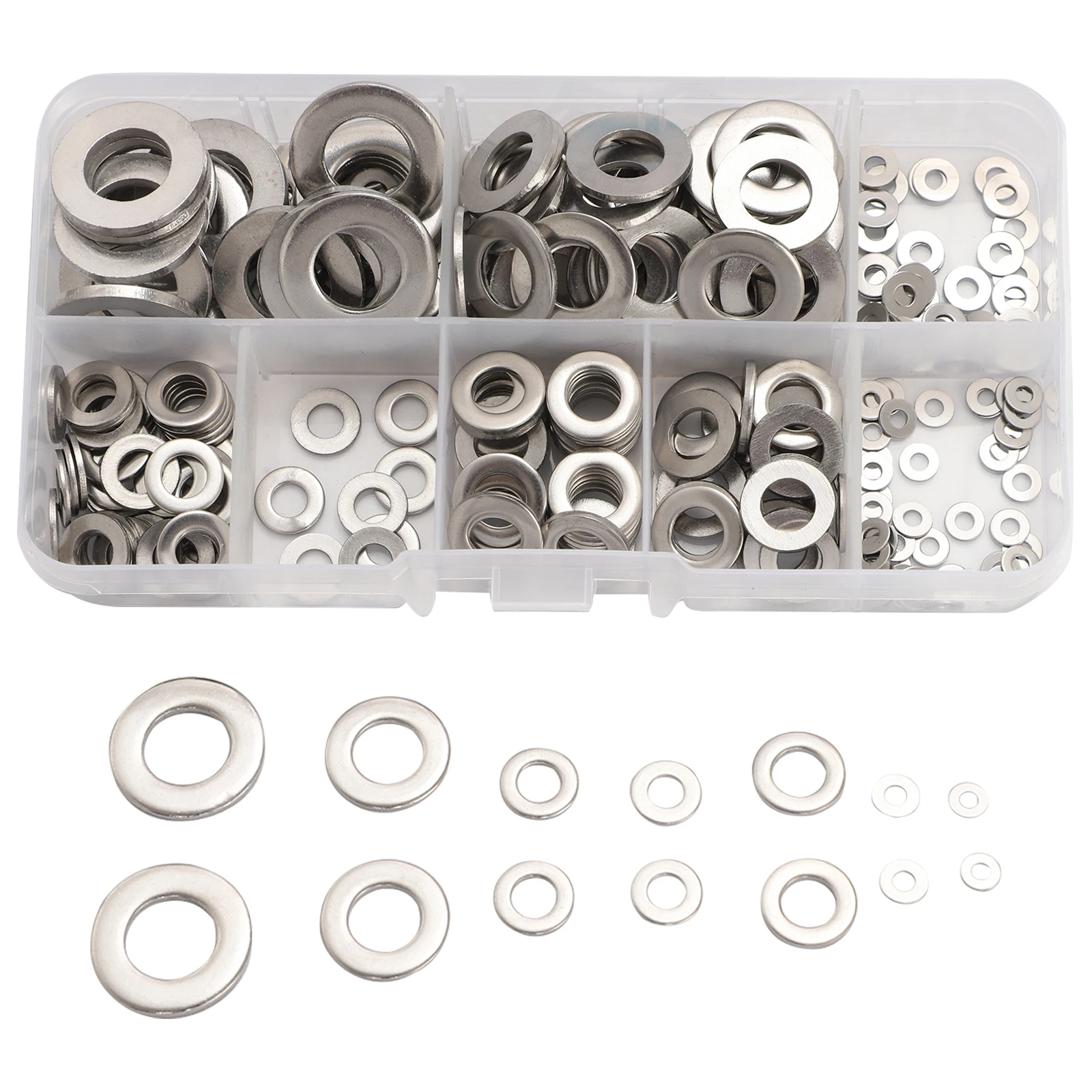 

Ассортимент шайб из нержавеющей стали M2-M10, винты, плоские шайбы, кольца, простые прокладки, крепежные детали для винтов, болтов, ремонт, 360 шт./кор.