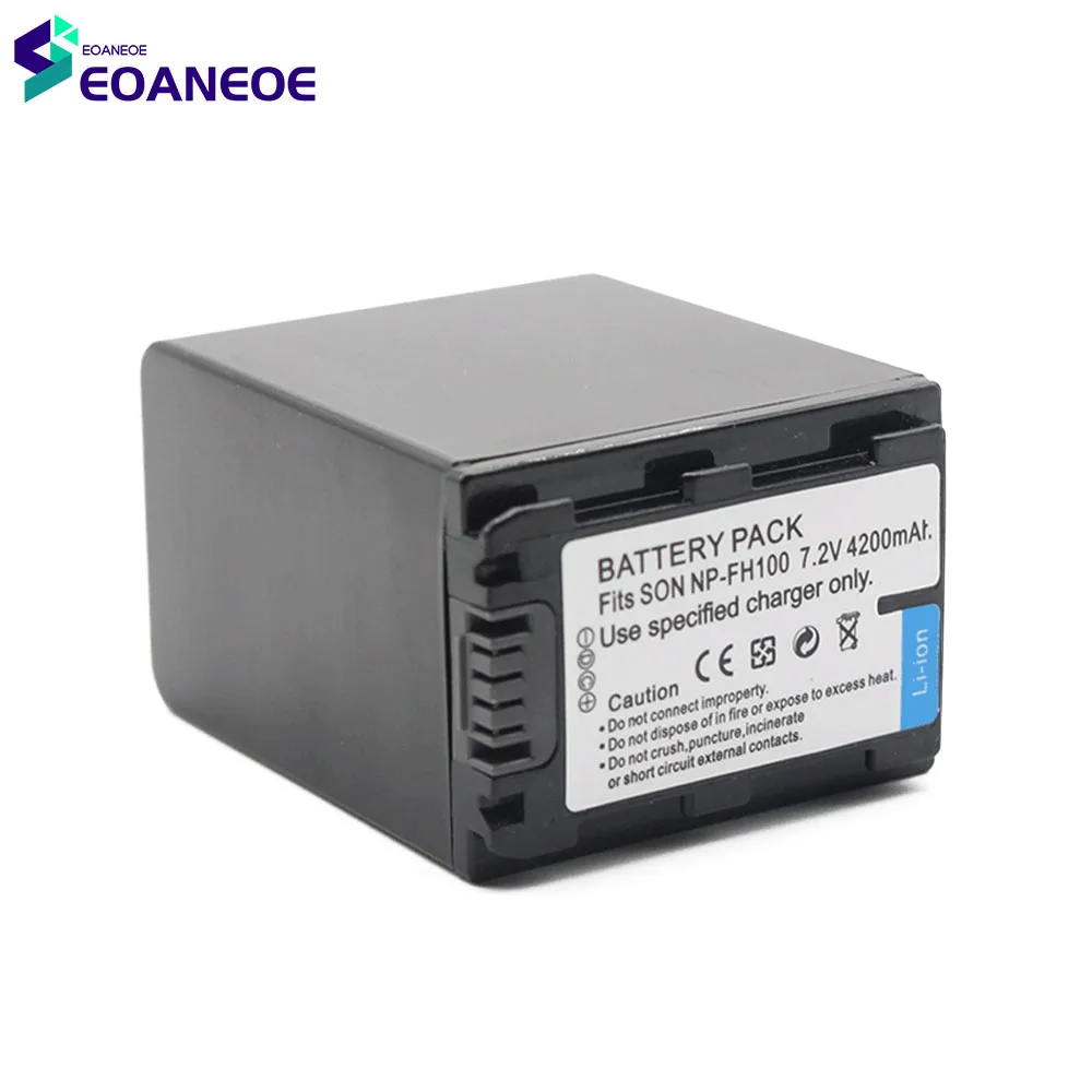 

For SONY NP-FH100 DCR SR300E SR200E SR82E SR2 SR8E SR62E SR42E SR48E 7.2V 4200mAh Lithium Battery Pack Camera Li-ion Batteries