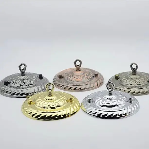 150mm Ceiling Rose with Hanging Hook Ring for Chandelier Ceiling Canopy Embossed Vintage Lamp Base LED Bulb Lighting Accessories