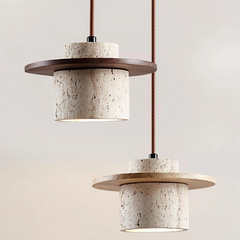 Nordic Retro Limestone Single Head Pendant Lamp for Bedside Lighting Room Decor Bar Decorative Lighting LED Lights