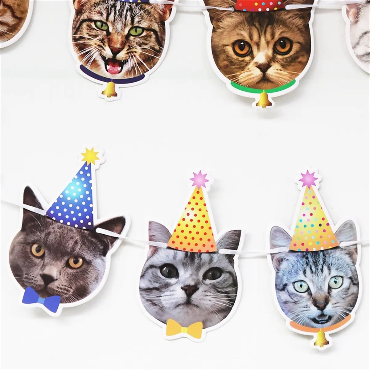 A24I Pet Birthday Banner Cartoon Cute Cat Dog Paper Bunting Garland Cat Dog Birthday Party Hanging Banners