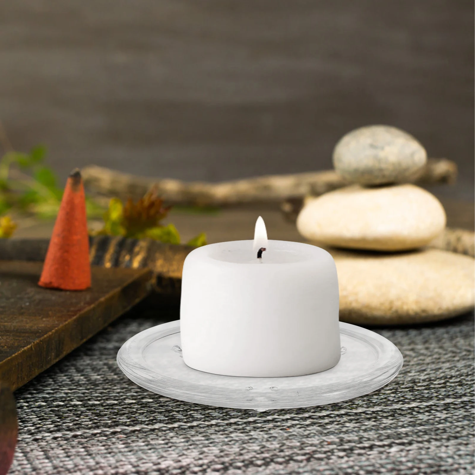 

Home Decor Clear Holder Tealight Holders Glass Dining Table Tray Candleholders