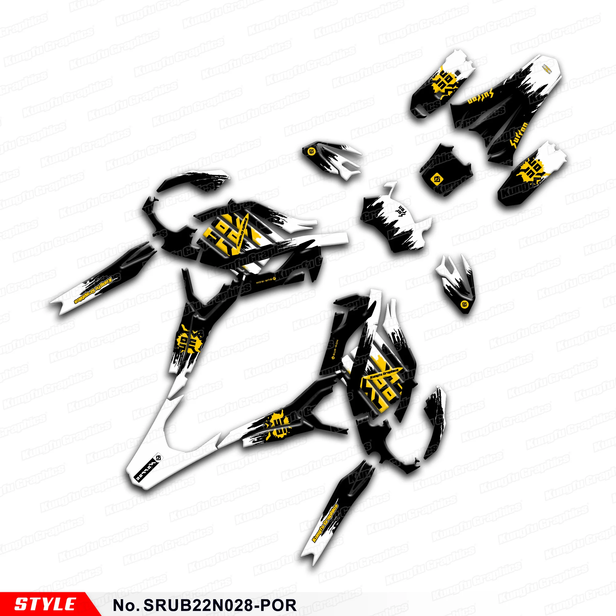 

Aftermarket Graphics MX Stickers Decal Kit for Sur-Ron Ultra Bee R Sur Ron Surron Dirt eBike, Style No.SRUB22N028-POR