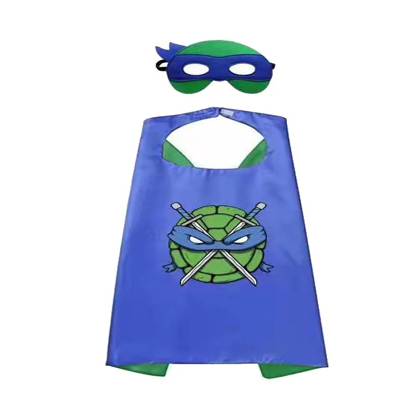 Cartoon Ninja Turtle Toy Set Halloween Leonardo Da Vinci Character Party Halloween Cosplay Costume Cool Mask Cloak Kid’s Toys