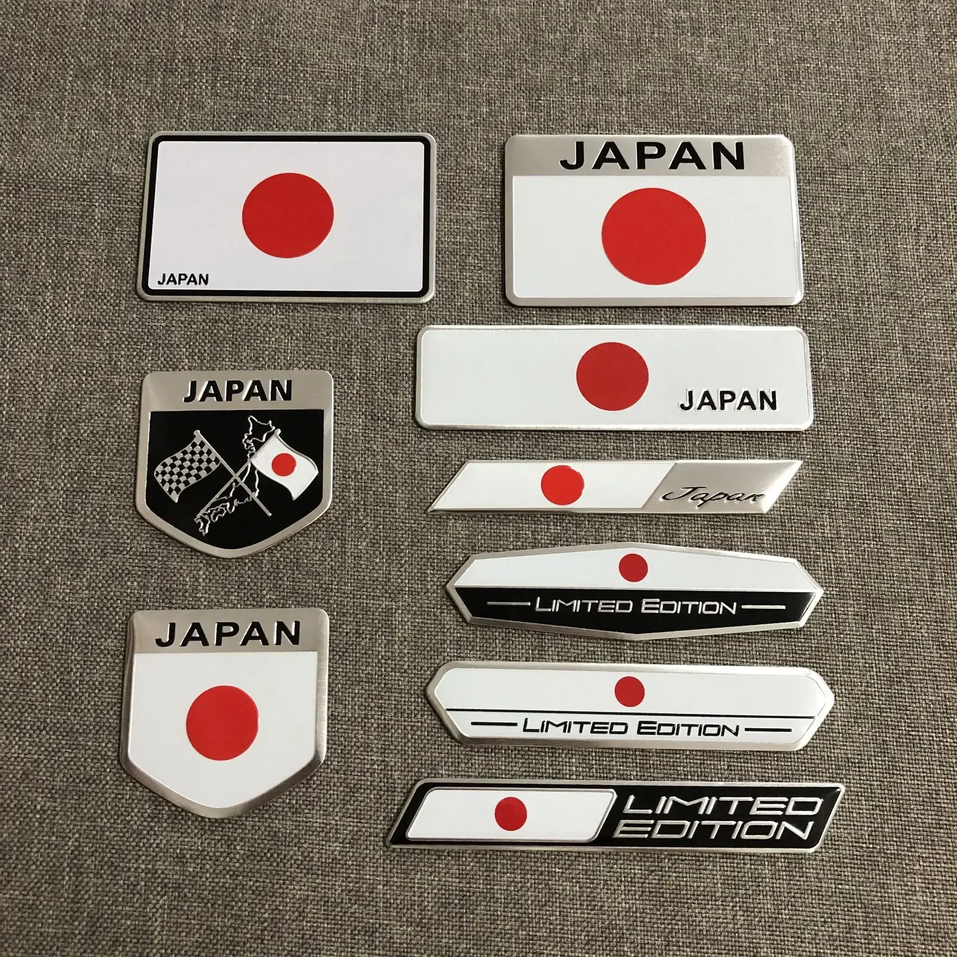 JDM Japanese Flag Shield Emblem Metal Badge Car Truck Motorcycle Body Bumper Garnish Styling Sticker Car Accessories