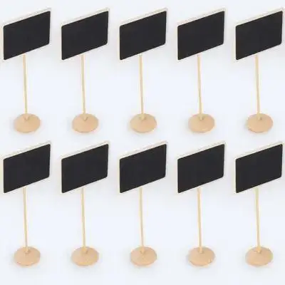 

10 Pcs Mini Chalkboard Sign Small Blackboard Message Wooden Blackboards Decor Lightweight Easy Store Write Regular Chalks