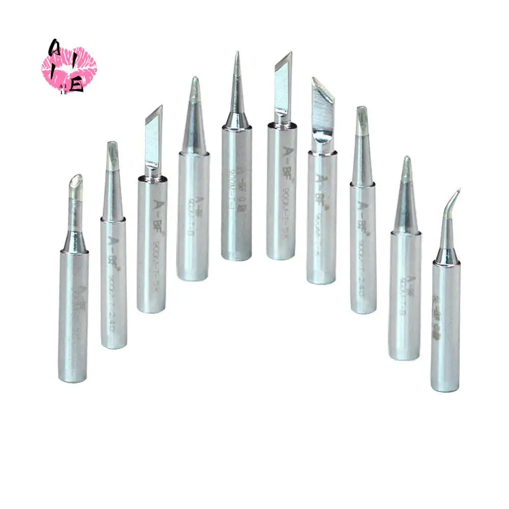 A11E-10Pcs 900M-T Soldering Iron Tips Silver