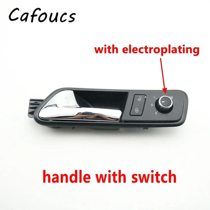 Car Inside Door Handle with Safety Lock Swith and Rearview Mirror Control Knob Switch For Volkswagen VW Touran 2005-2012